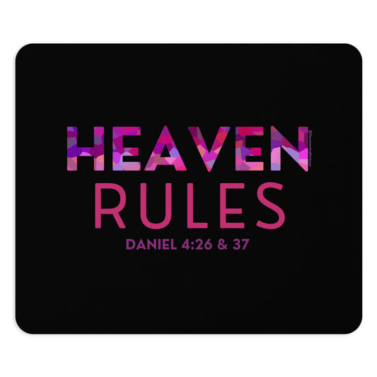 Heaven Rules Mouse Pad - Pink on Black