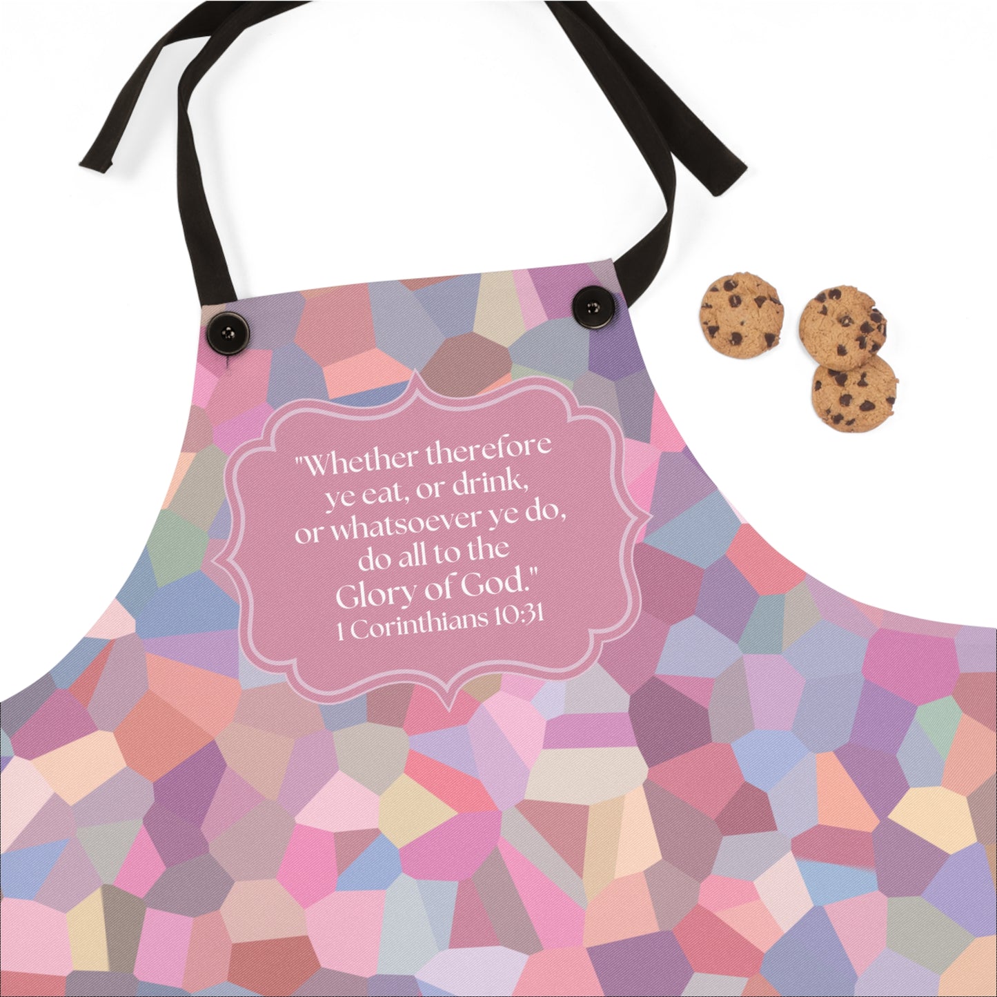 Pink Sugar Apron with 1 Corinthians 10:31