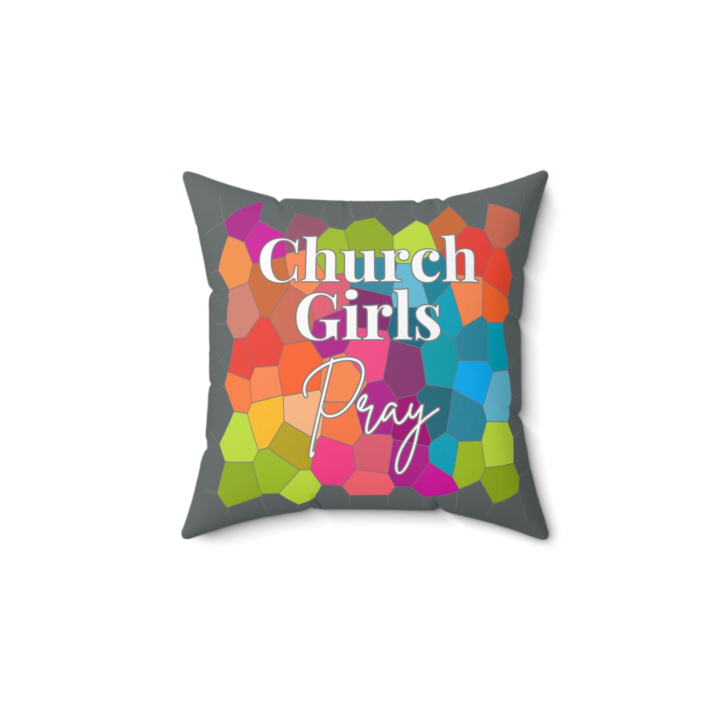 Church Girls Pray Pillow - Signature Edition on Gray