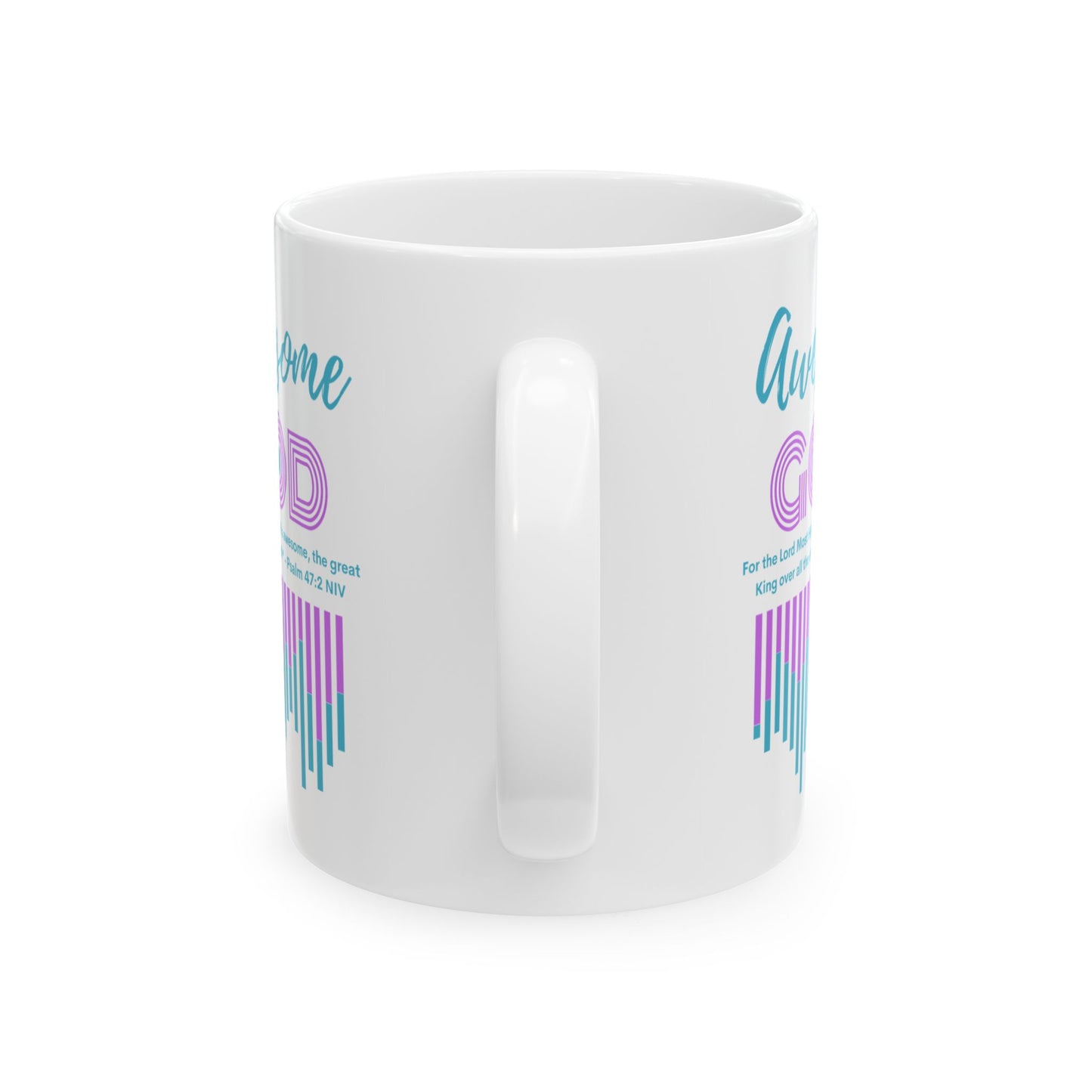 Awesome God Ceramic Mug - Aqua & Lavender