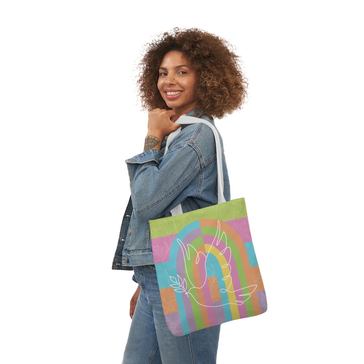 Signature Plaid Peace Canvas Tote Bag