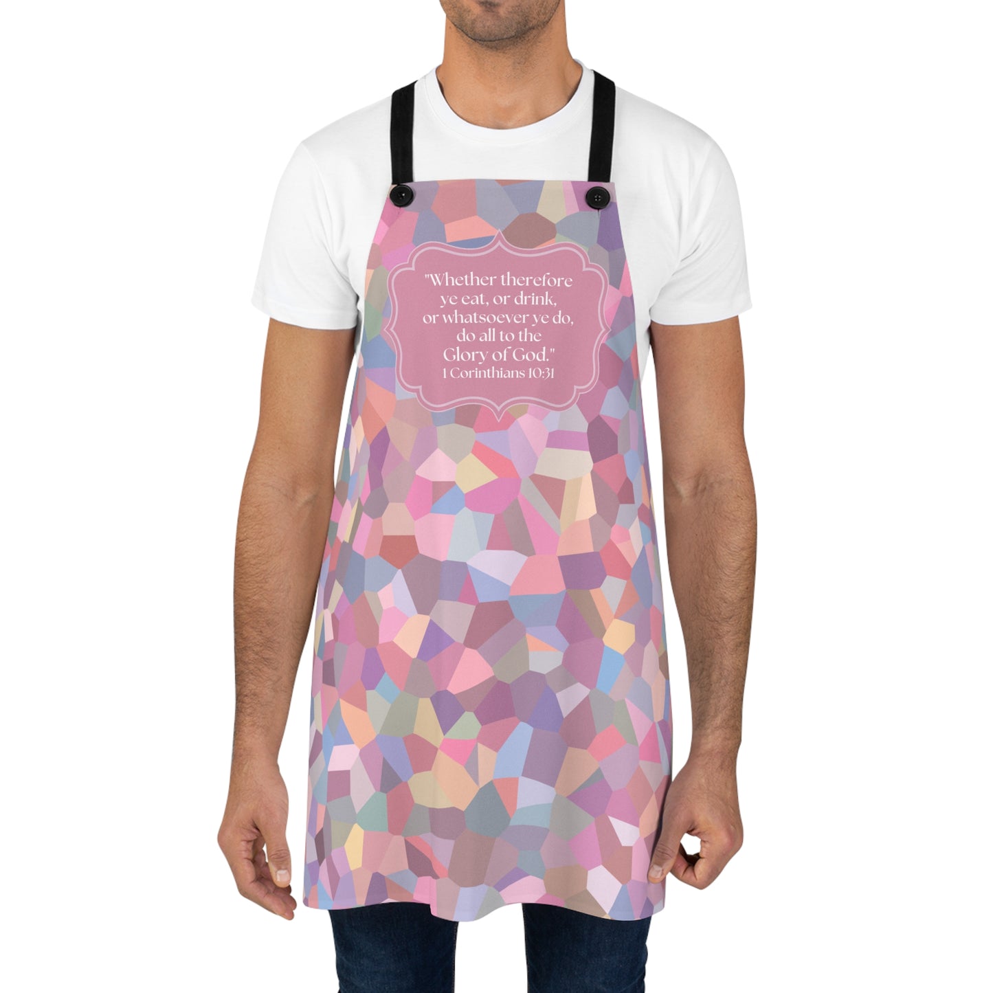 Pink Sugar Apron with 1 Corinthians 10:31