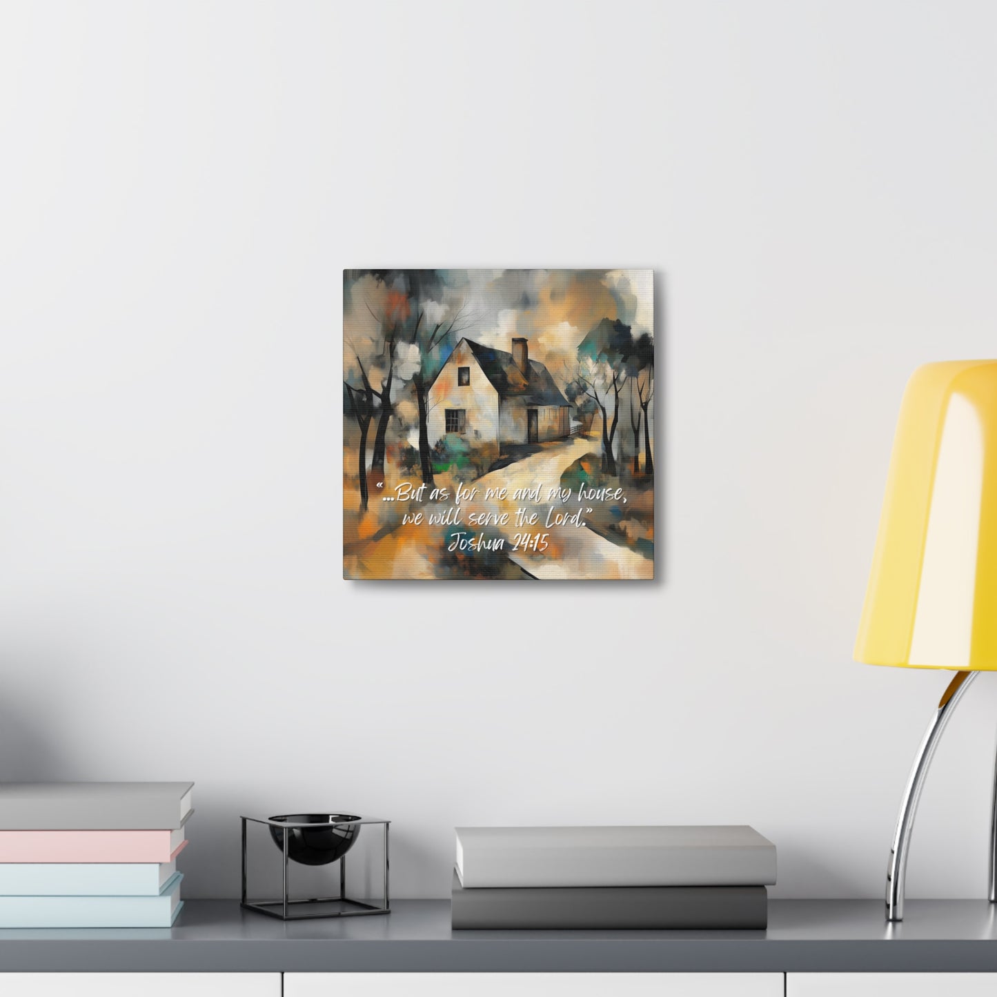 Me and My House Will Serve the Lord Canvas Wall Art - Calm Palette