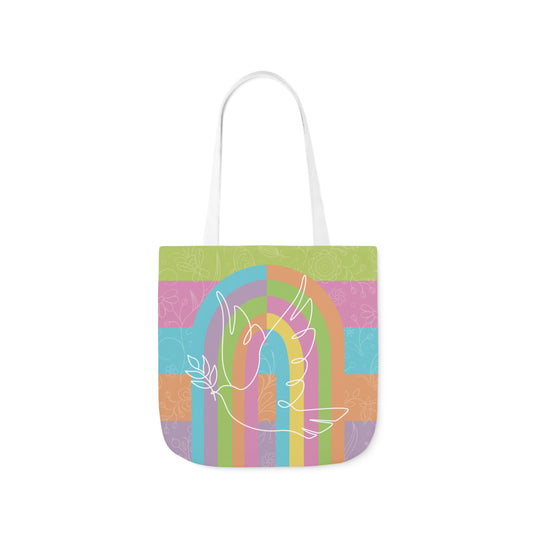 Signature Plaid Peace Canvas Tote Bag