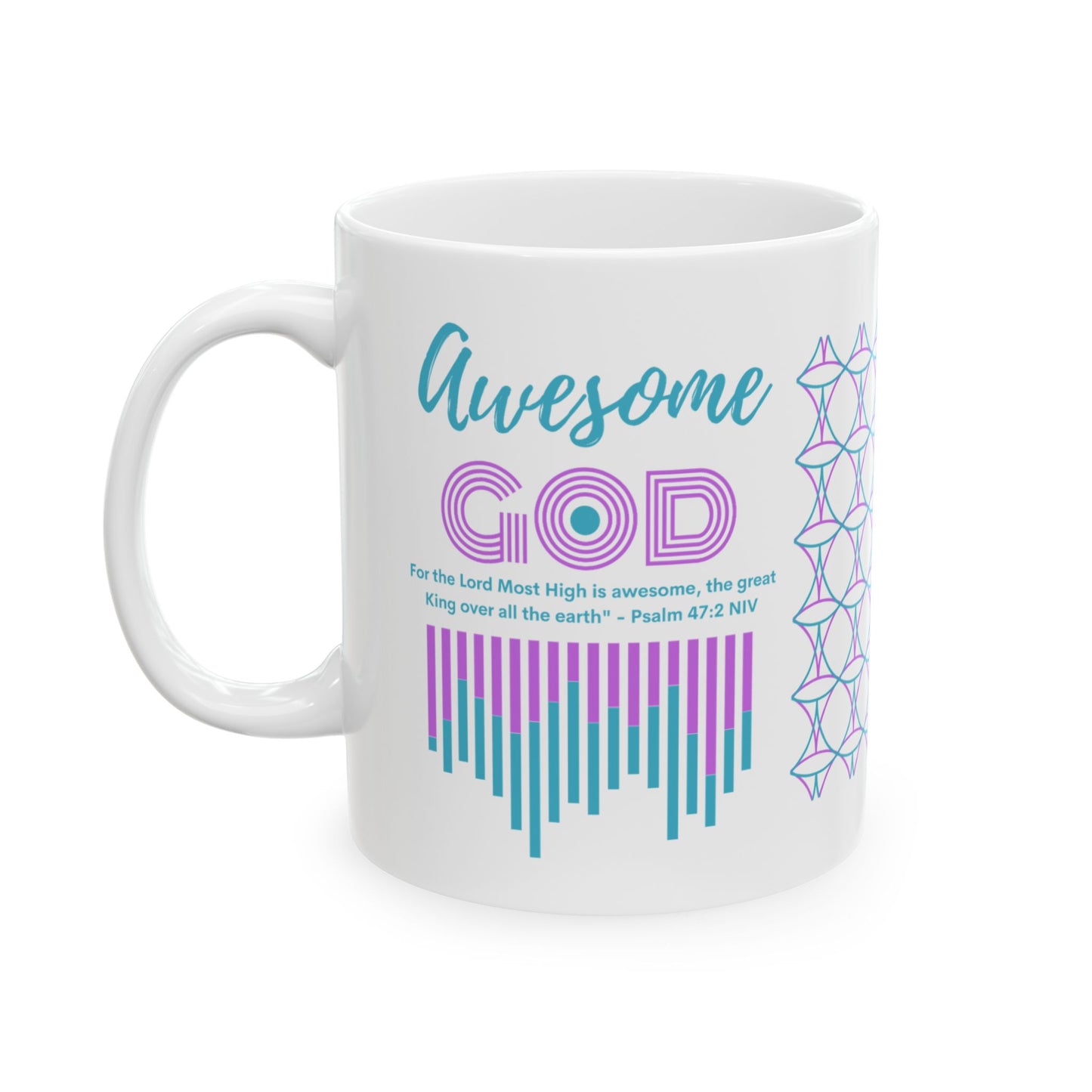 Awesome God Ceramic Mug - Aqua & Lavender