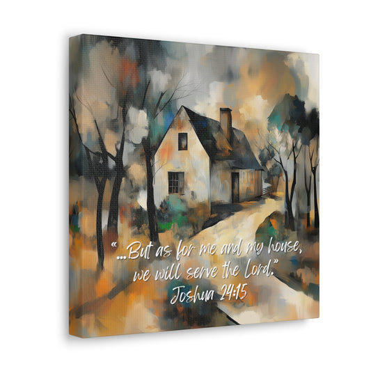 Me and My House Will Serve the Lord Canvas Wall Art - Calm Palette