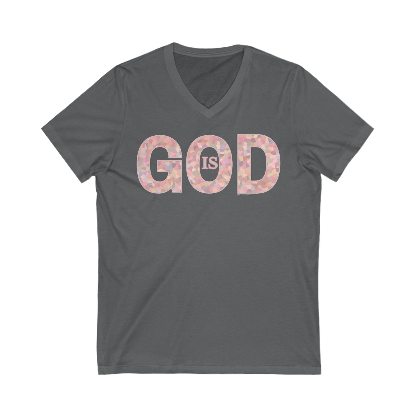 Copy of God Is V-Neck T-Shirt in Blush