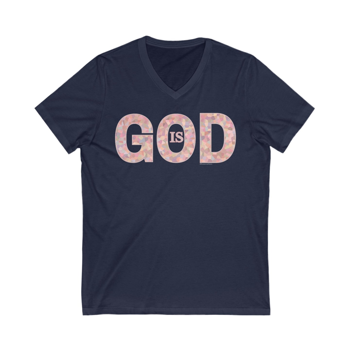 Copy of God Is V-Neck T-Shirt in Blush