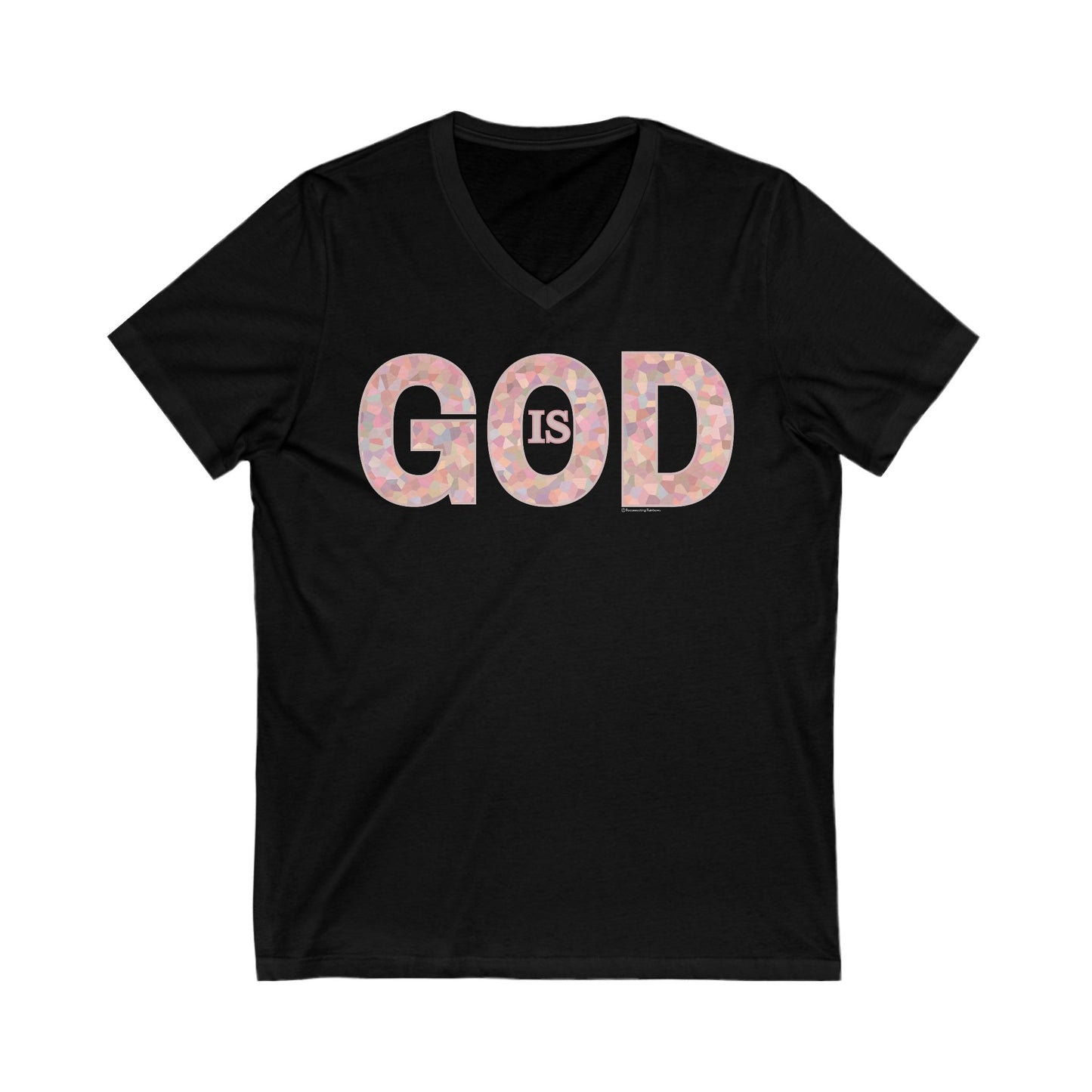 Copy of God Is V-Neck T-Shirt in Blush