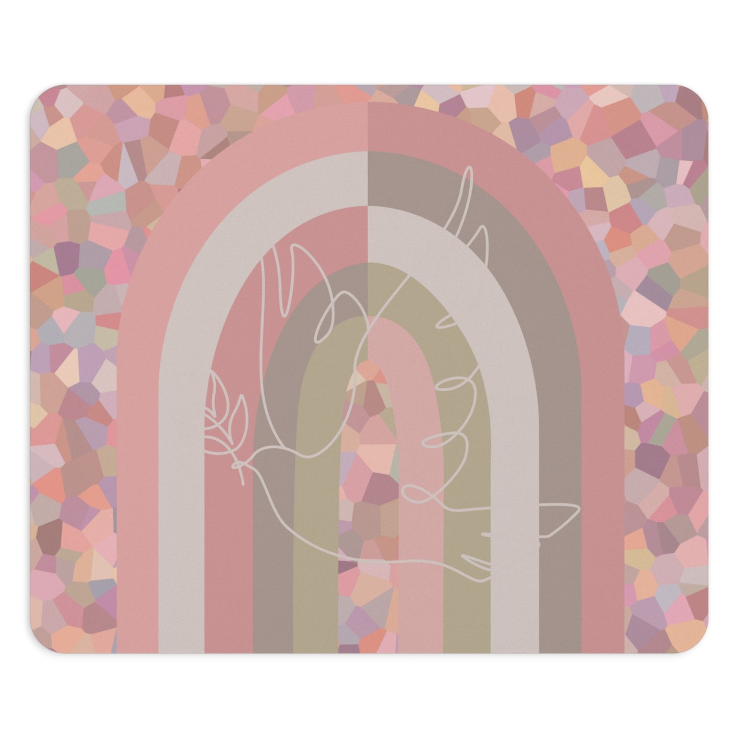 Peace Mouse Pad in Blush