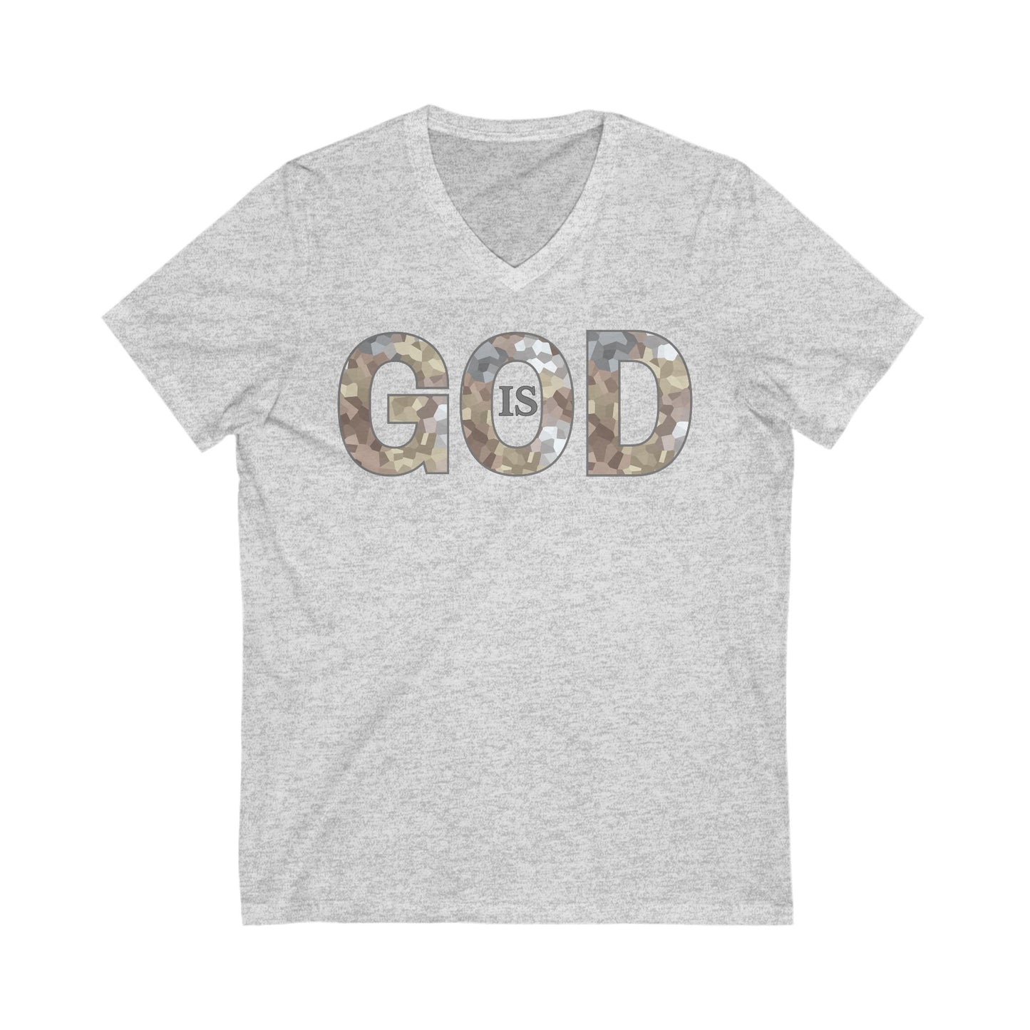 God Is V-Neck T-Shirt in Calm